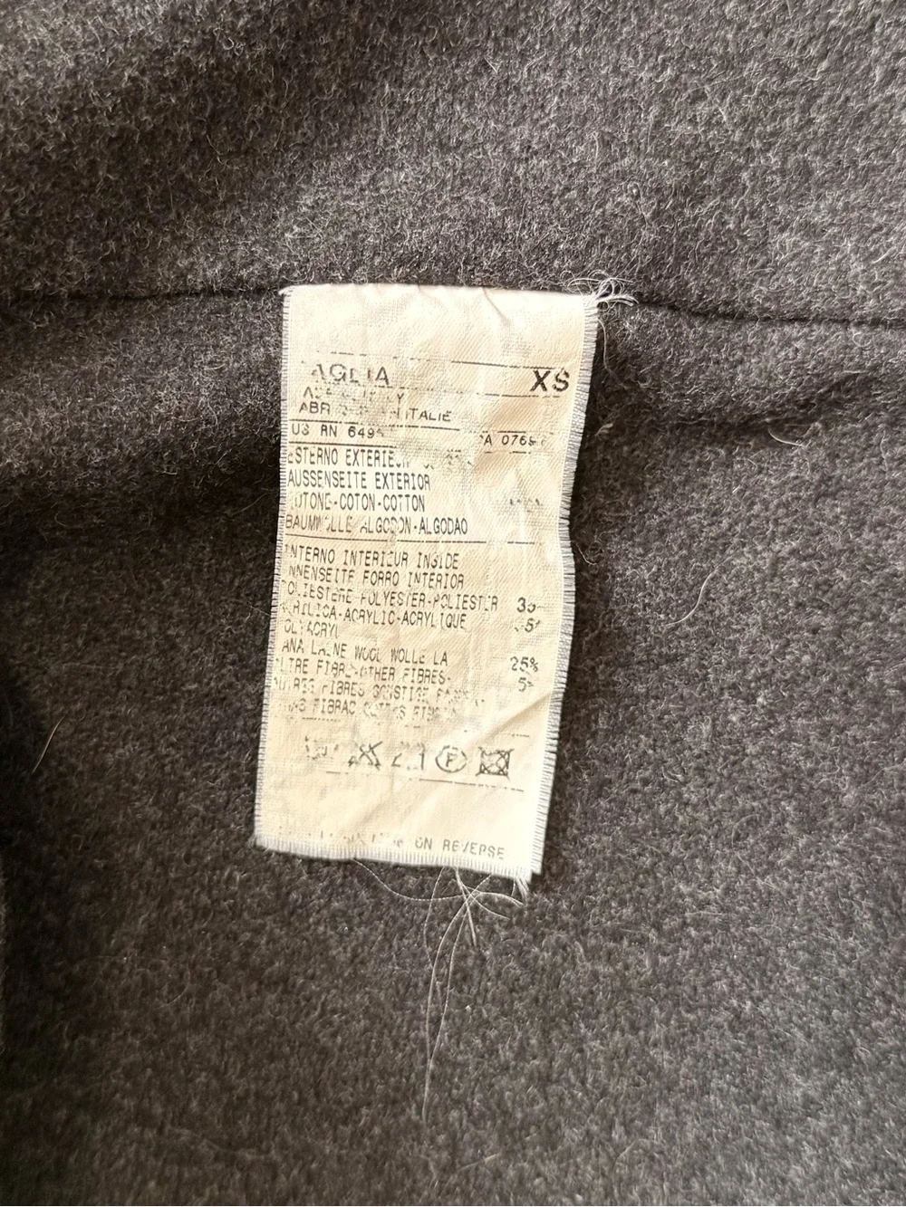 Vintage United Colors of Benetton, Cotton Moleskin Topcoat Jacket, sz XS - Picture 8 of 10